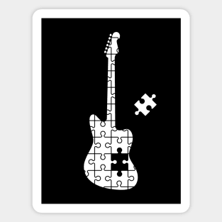 Puzzle Offset Style Electric Guitar Silhouette Magnet